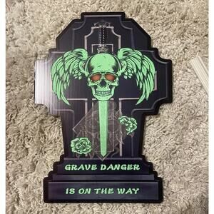 6pc Halloween Fluorescence Graveyard Tombstones Yard Signs